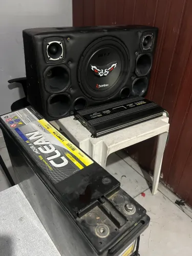 SOM AUTOMOTIVO COMPLETO BOMBER 12? + B.BUSTER 3200W + BATERIA