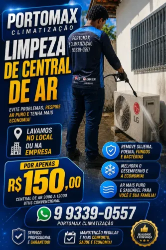 Limpeza central de ar Convencional 150 reais 