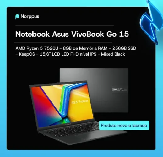Notebook Asus Vivobook Go 15 AMD Ryzen 5 7520U