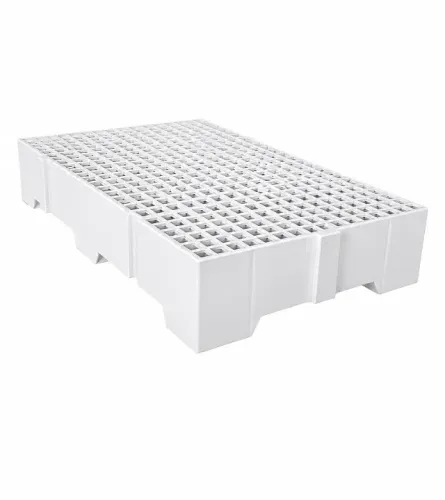 Estrado Plástico Branco Vazado Antiderrapante, Pallet Modular para Piso, Câmara Fria, Esto