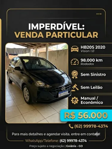 Hyundai HB20S Vision 1.0 Flex 12V MEC 2020