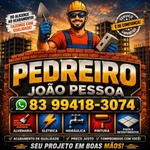 PEDREIRO PROFISSIONAL EM JOÃO PESSOA e Regiao - Reforma, ceramica etc.