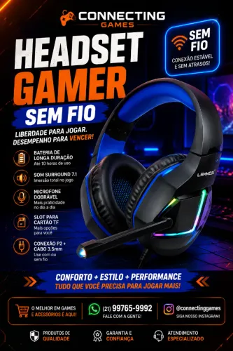 Headset Gamer Sem fio