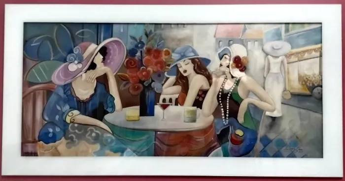 Quadro Figurativo ? Mulheres no Café, estilo Art Déco