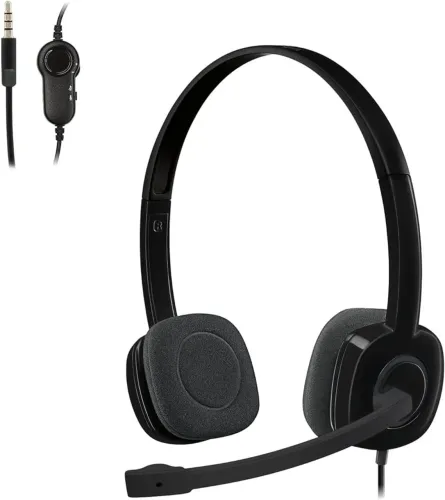 Headset Logitech H151 Original com Microfone e Cancelamento de Ruído no Mic