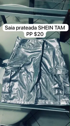 Saia prateada SHEIN TAM PP