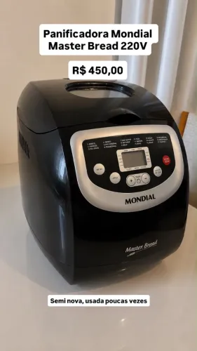Panificadora Automática Master Bread Mondial Preto