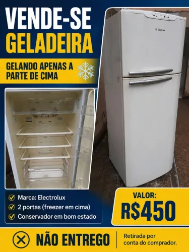 Geladeira gelando apenas a parte de cima