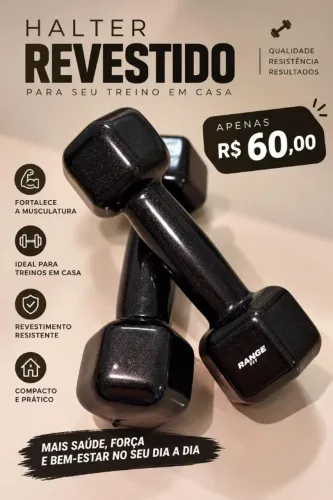 Halter Revestido de 3kg seminovo.