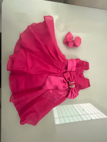 Vestido festa bebê rosa pink