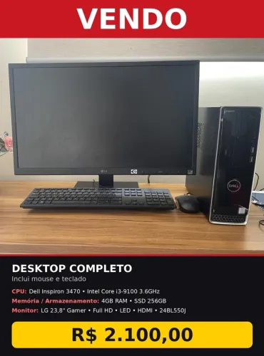 Desktop completo CPU Dell + Monitor LG