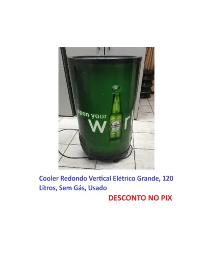 Cooler Geladeira Redondo Vertical Elétrico Grande 120 Litros Sem Gás Usado