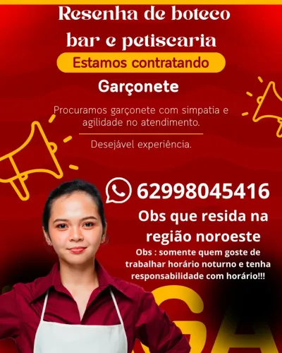 Vaga para Garconete
