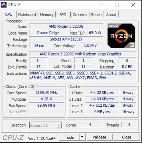 Prossesador Ryzen 3 2200G