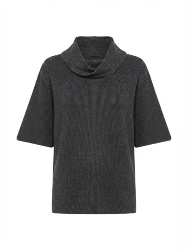 Blusa Feminina de Tricô Canelado com Gola Boba - Tamanho M