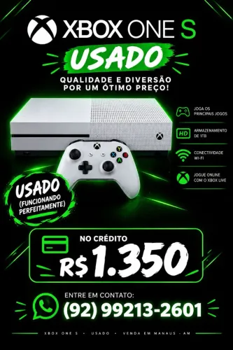 Xbox One s ,com controle, Caixa Pes 2020