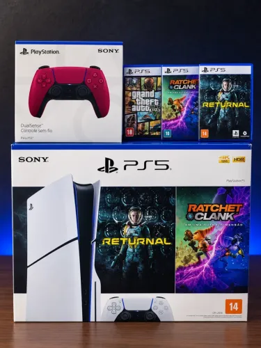 PS5 Slim mídia física e digital 1TB
