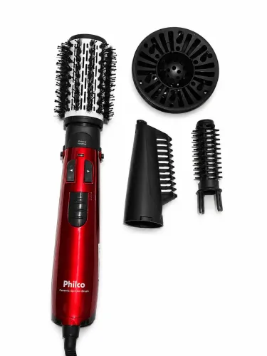 Escova Secadora Rotativa Philco + Acessórios - Ótimo Estado