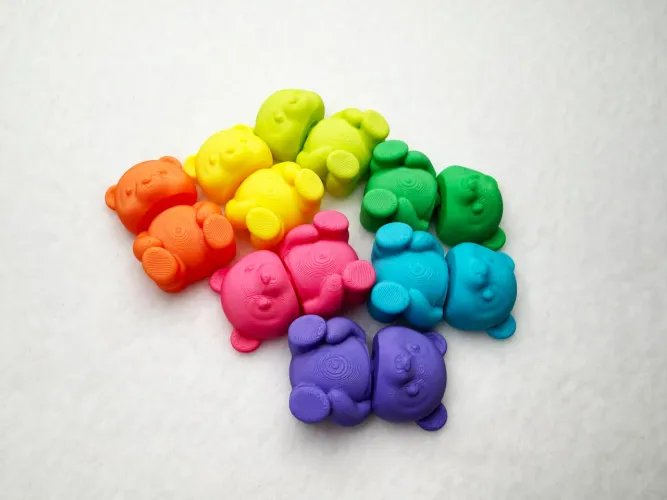 Kit 15 Mini Ursos Flexíveis 3D Sortidos Lembrancinha Maternidade Presente Decoração 