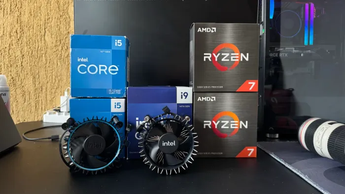 Processadores Intel e amd (caixa e coolers)