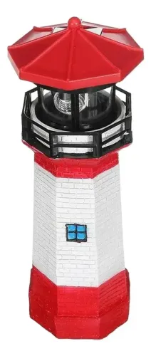 Torre Farol De Luz Solar de Led Grande - Decoração para Casa Praia - Novo, Acende Sozinho