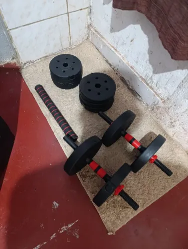 Kit com pesos anilhas e barra