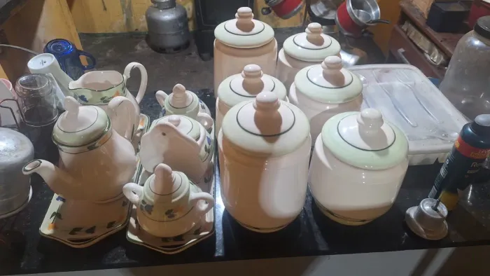 Conjunto de cerâmica decoração vasos