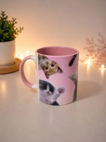 Caneca Gatinhos Rosa 325ml gato 