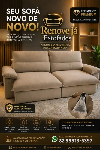Limpeza e Higienização de Estofados 