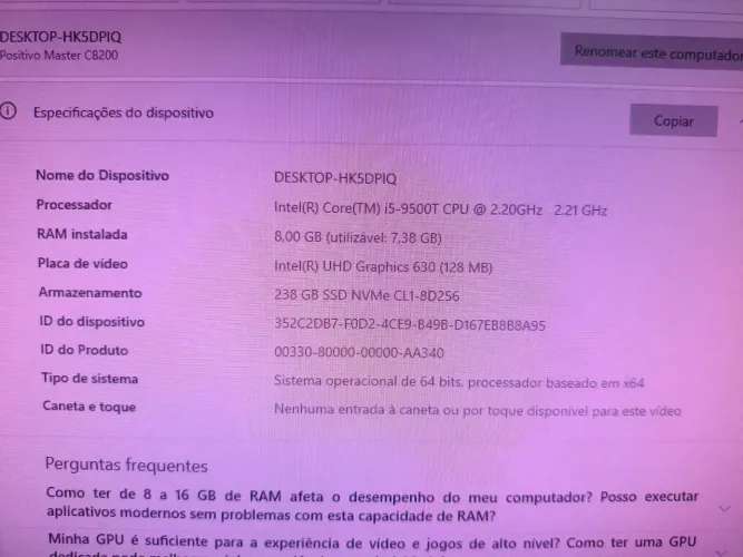 Intel core i5 9° mini pc