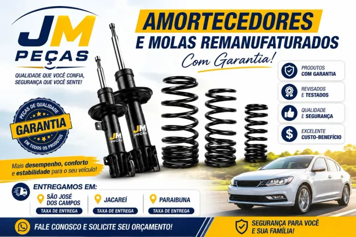 Amortecedores e molas remanufaturados com garantia