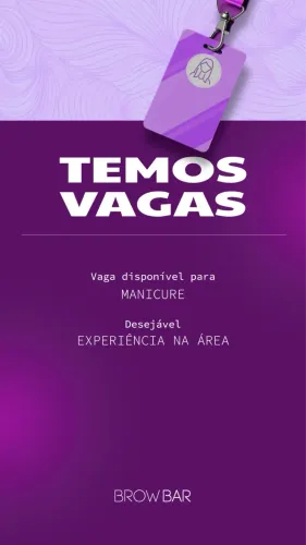 Vagas disponíveis para manicure