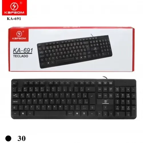 Teclado Kapbom KA-691 com Fio USB para PC e Notebook