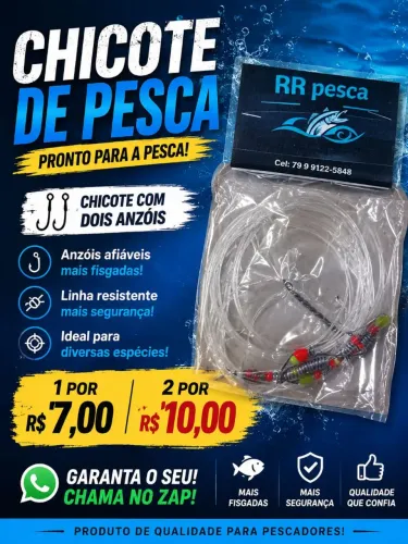 CHICOTE DE PESCA COM ROTOR 2 ANZÓIS