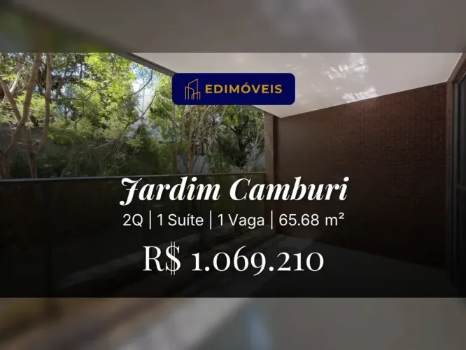 Jardim Camburi: Apartamento 2 quartos com suíte e varanda, privacidade rara
