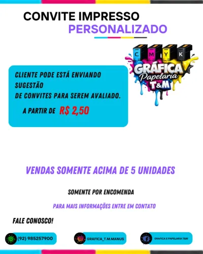 convite impresso - personalizado