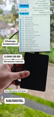 HD 2.000 GB EXTERNO SAUDAVEL COM CASE ENVIO OLX PAY