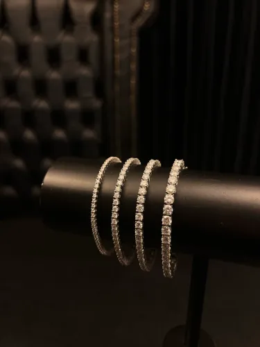 Pulseiras Riviera de Prata 950 e Moissanites