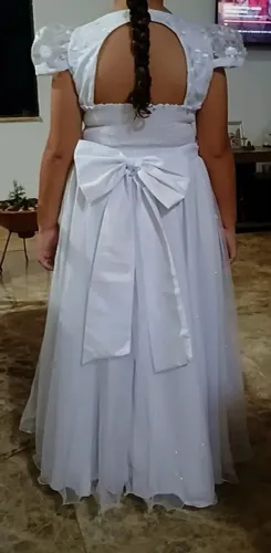 Vestido infantil branco luxo- para festa, casamento etc