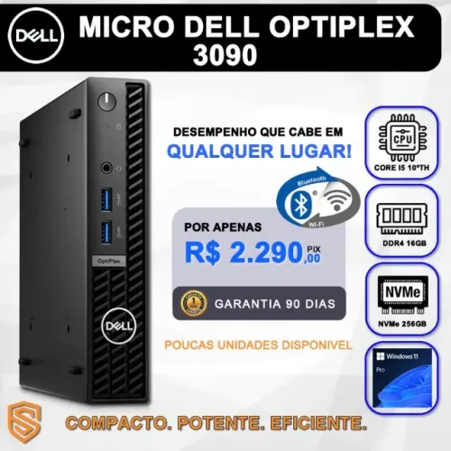 Mini PC Dell Optiplex 3090 (i5 10ªth / 16Gb Ram / Nvme 256 / Win 11 Pro)