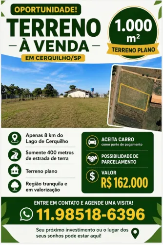 Terreno de 1000mt em Cerquilho SP