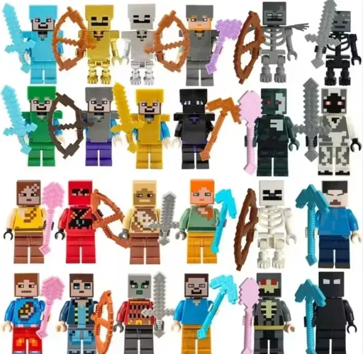 Boneco Minecraft miniatura 50 bonecos aleatórios 