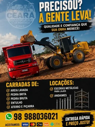 Carrada de areia ?toco? a partir de 580, de entulho andaimes escoras