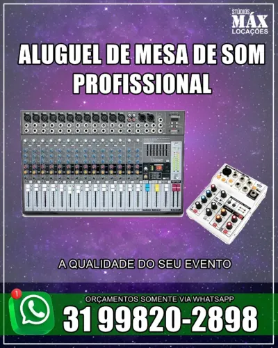 Aluguel de mesa de som profissional para eventos
