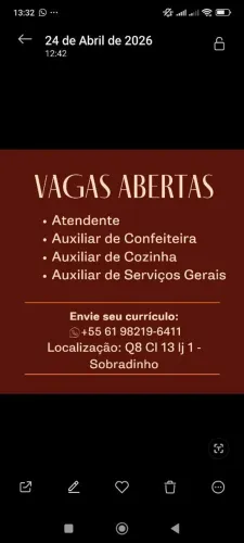 Vagas disponíveis 