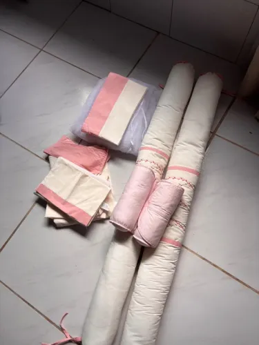 Quarto Bebê - Berço + colchão +Kit Berço + Ninho + Almofada Amamentação