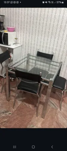 Mesa de vidro 4 cadeiras