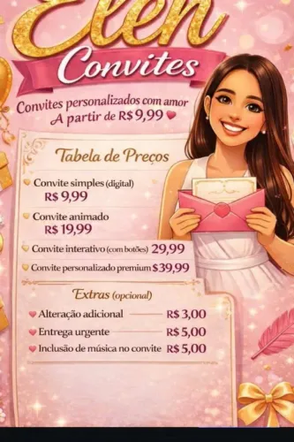 Convites personalizados a partir de 9,99