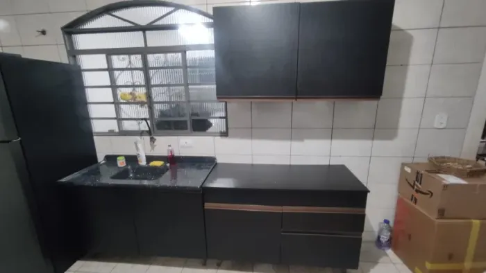 Pia de Cozinha Mármore Sintético Granito Preto (Ótimo Estado)