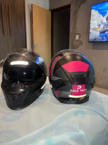 KIT CASAL/CAPACETES RACE TECH C/Óculos de proteção solar 